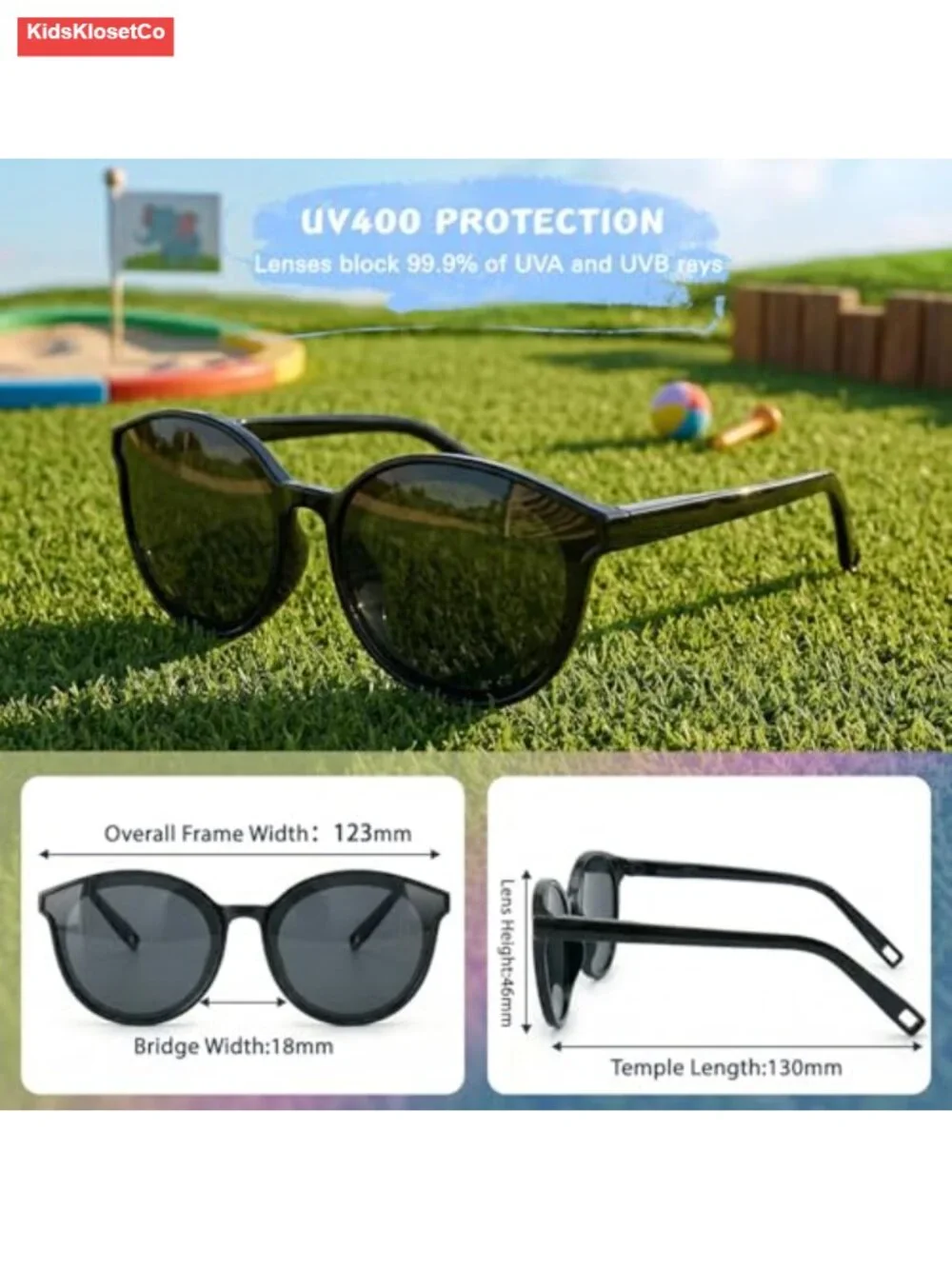 Kids Sunglasses UV400 Protection Spring Hinge Ages 3-9